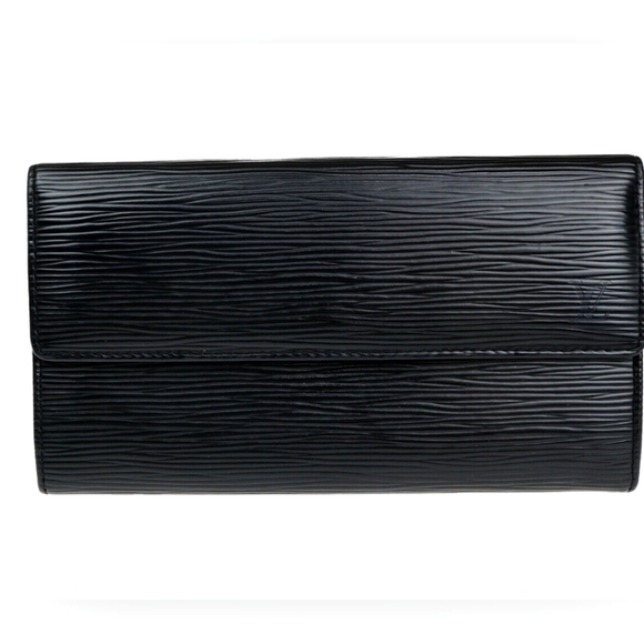 Louis Vuitton Black Epi Leather Porte Tresor Wallet